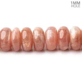 10mm Peach Moonstone Plain Rondelles 16 inch 85 Beads 1mm hole