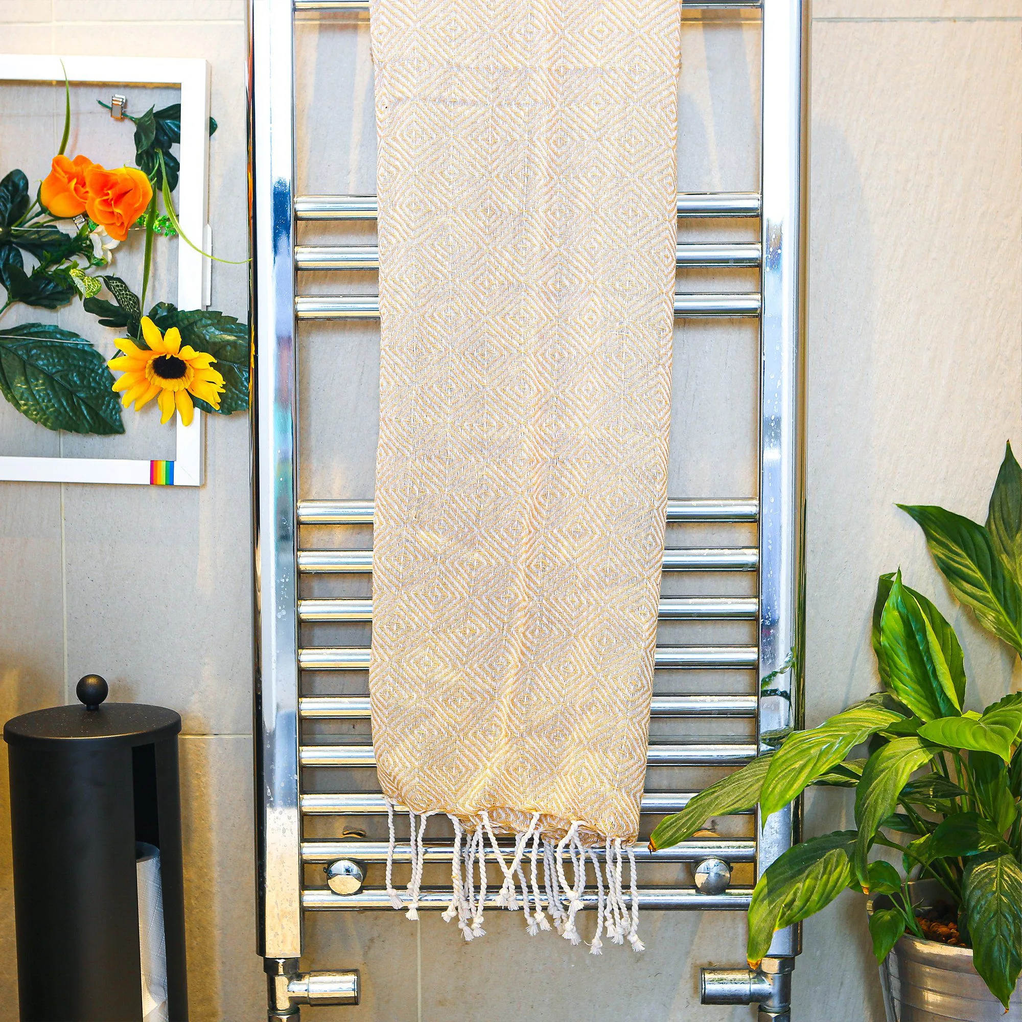 170cm x 90cm Turkish Cotton Diamond Bath Towel - By Nicola Spring