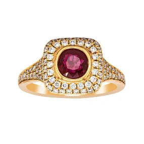 18ct Rose Gold Ruby & Diamond Ring