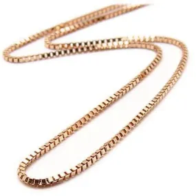 22" Adjustable 0.7mm Box Chain in Rose Gold