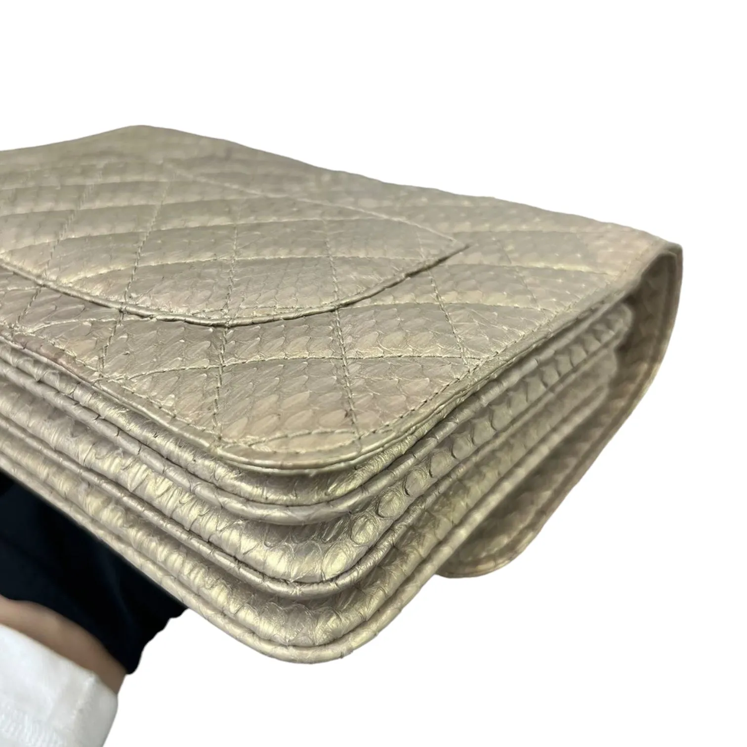 3 Accordion Flap Python Beige SHW