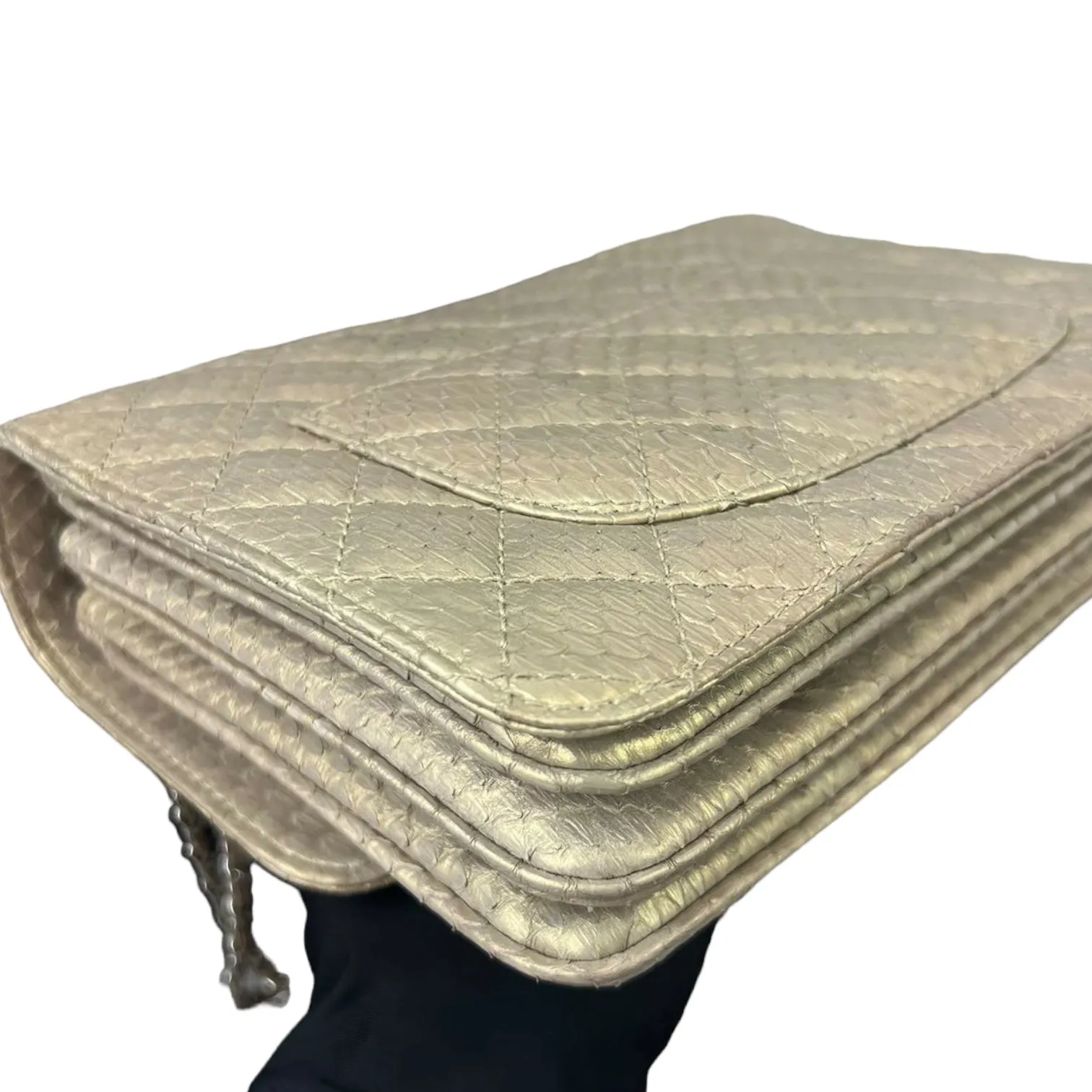 3 Accordion Flap Python Beige SHW