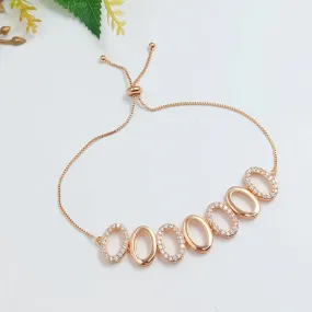 Aamrapali  Rose Gold Plated Austrian Stone Adjustable Bracelet