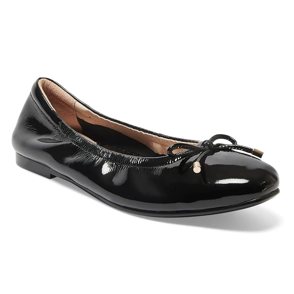 Allegra Flat in Black Patent