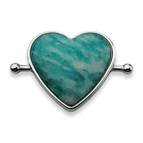 Amazonite Heart-shaped Crystal Element