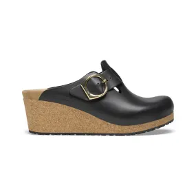 BIRKENSTOCK PAPILLIO FANNY BLACK LEATHER - WOMENS