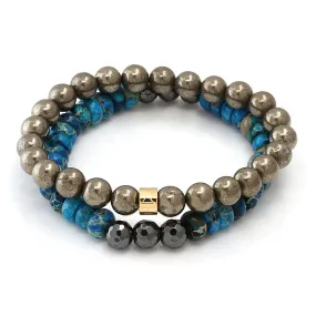 Blue Horizon Bracelet Set by MARZ