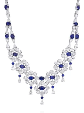 Blues and Royals Sapphire Diamond Necklace