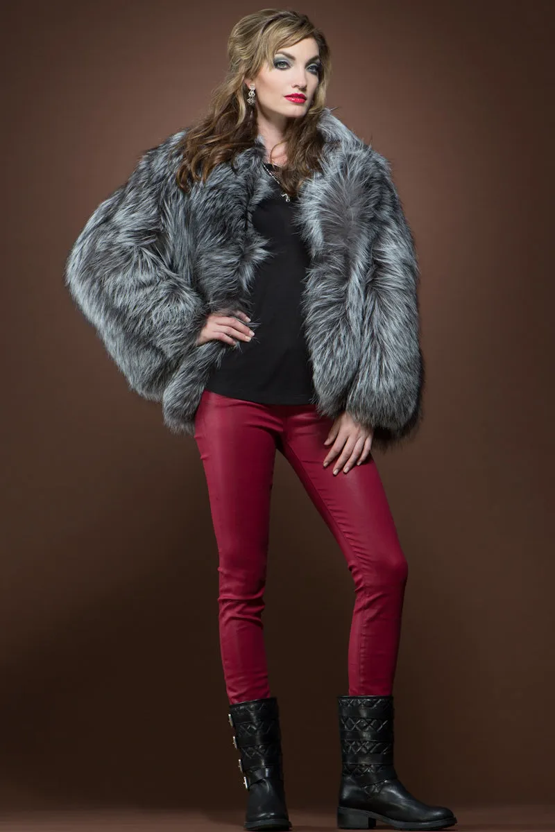 Classic Silver Fox Fur Jacket