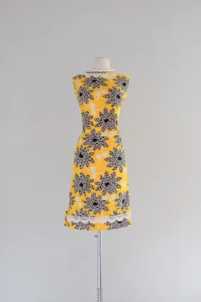 Coolest 1960's Daisy Mod Floral Dress / Sz M