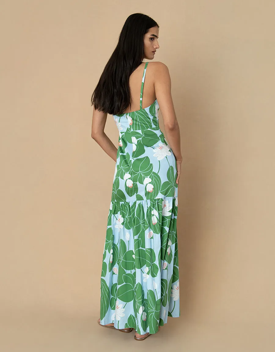 Cordiela Cotton Maxi Dress - Waterlily Green - SALE