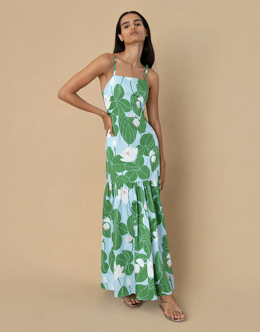 Cordiela Cotton Maxi Dress - Waterlily Green - SALE