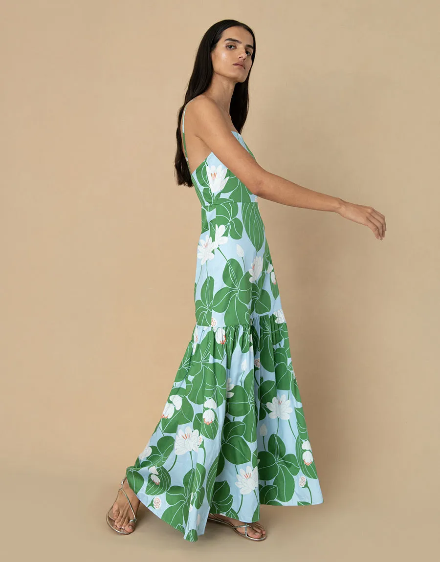 Cordiela Cotton Maxi Dress - Waterlily Green - SALE