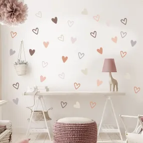 Cute Little Hearts Wall Stickers Removable PVC Vinyl Wall Decals For Living Room Bedroom Kid's Room Nursery Room Creative DIY Decor