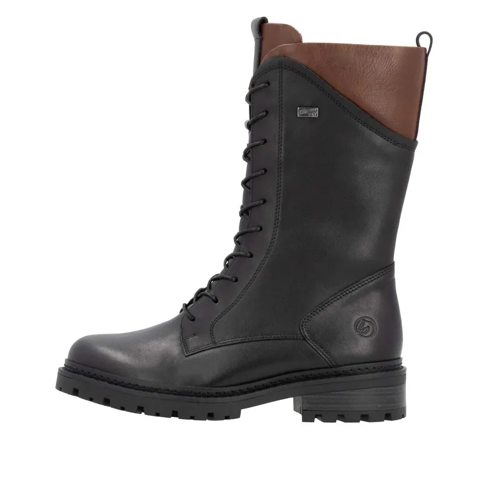 D0B79-03 Black/Brown Mid-Calf Lined RTex