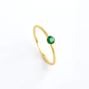 Dainty Stacking Green Onyx Ring: May Birthstone