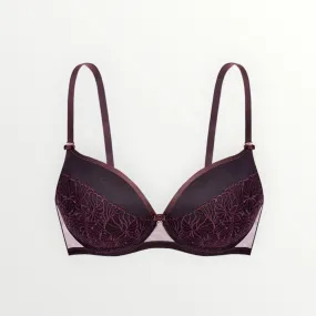 Daisy Push Up Bra | Aubergine