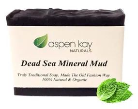 DEAD SEA MUD SOAP BAR 100% ORGANIC & NATURAL. WITH ACTIVATED CHARCOAL & THERAPEUTIC GRADE ESSENTIAL OILS. FACE SOAP OR BODY SOAP. FOR MEN, WOMEN & TEENS. CHEMICAL FREE. 4.5OZ BAR