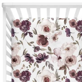 Demi's Dusty Purple Floral Crib Sheet