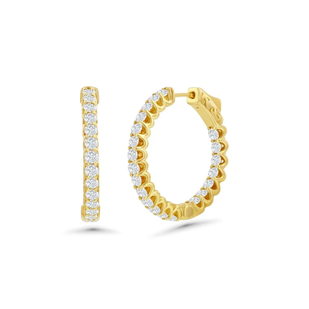 Diamond Inside-Out Hoop Earrings (2.10 ct.) in 14K Gold