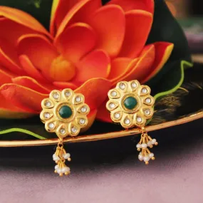 Earrings with Jade and Kundan Work