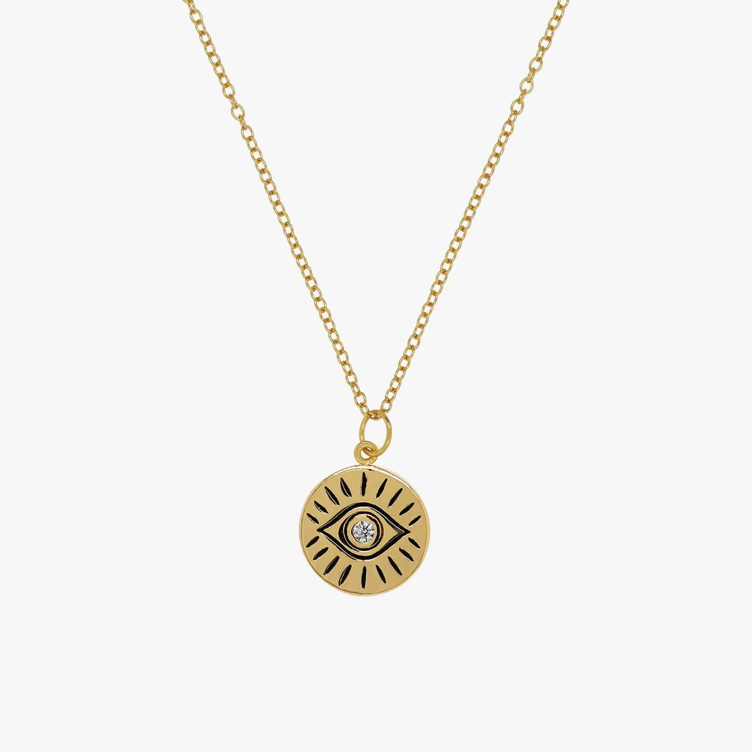 Evil Eye Disc Necklace