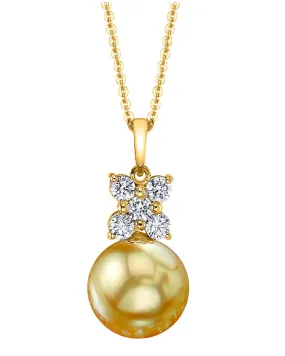 Golden South Sea Pearl & Diamond Aristocrat Pendant