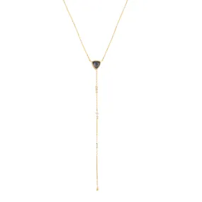 Grey Tourmaline Lariat Necklace