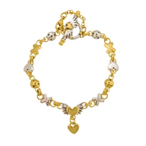 Heart & Kisses Charm Strand Bracelet