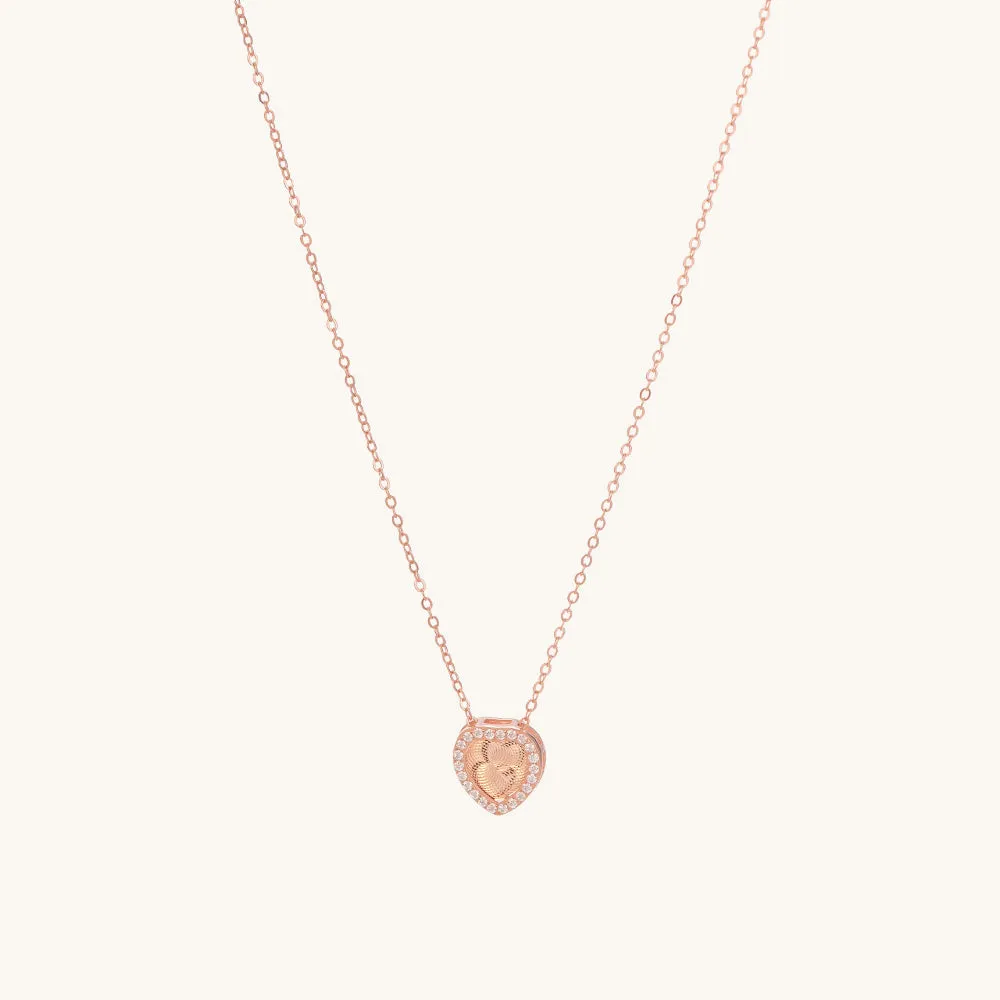 Holographic Heart Necklace- 18k Rose Gold Vermeil