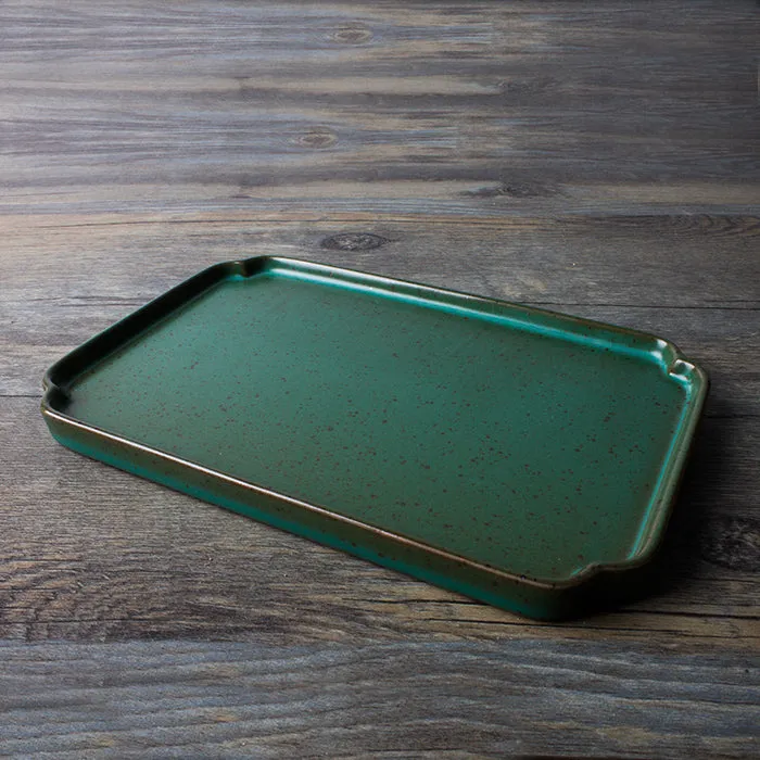 Jade Green Oriental Tea Tray