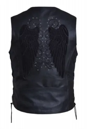 Ladies PREMIUM Leather Black Vest