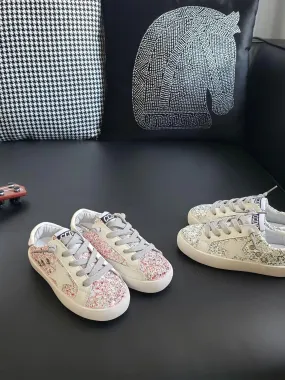 Light pink glitter star sneakers