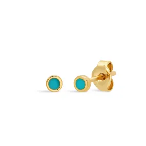 Little Turquoise Circle Stud Earrings