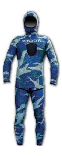 PoloSub Lined Open Cell Blue Camo Mens Wetsuit 3.5mm