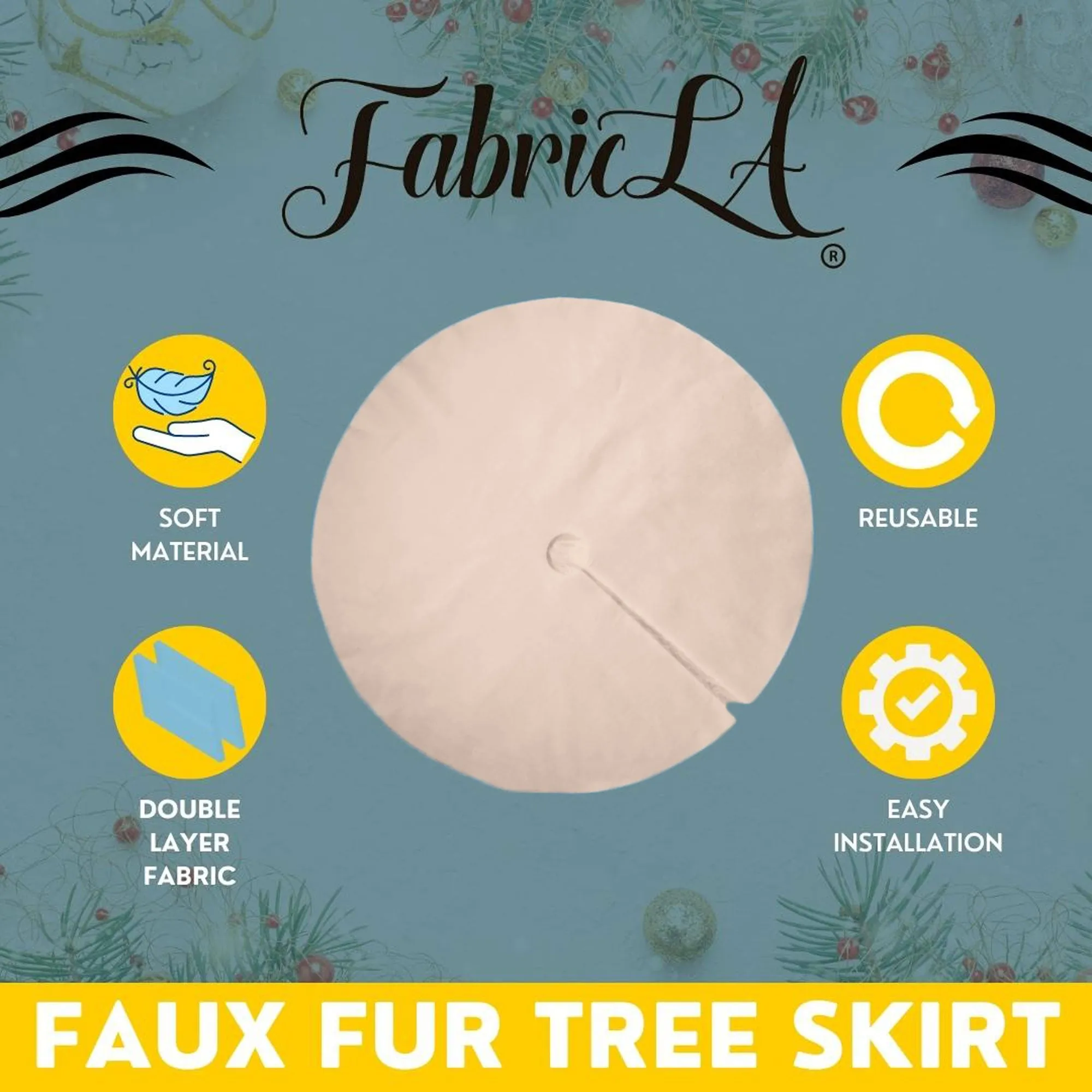 Premium Faux Fur Christmas Tree Skirt - 36 Inch | Luxurious Holiday Decorations