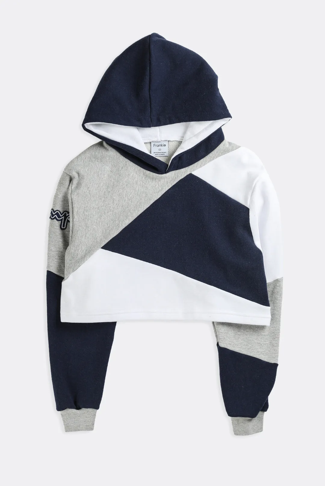 Rework Champion Patchwork Crop Sweatshirt - S