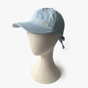 Sophie Satin Lined Bow Back Cap - Light Denim