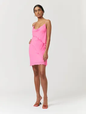 Tanya Strappy Cowl Neck Mini Dress - Rose