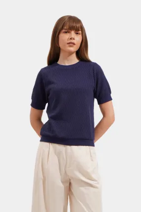 Textured Flat Knit Tee