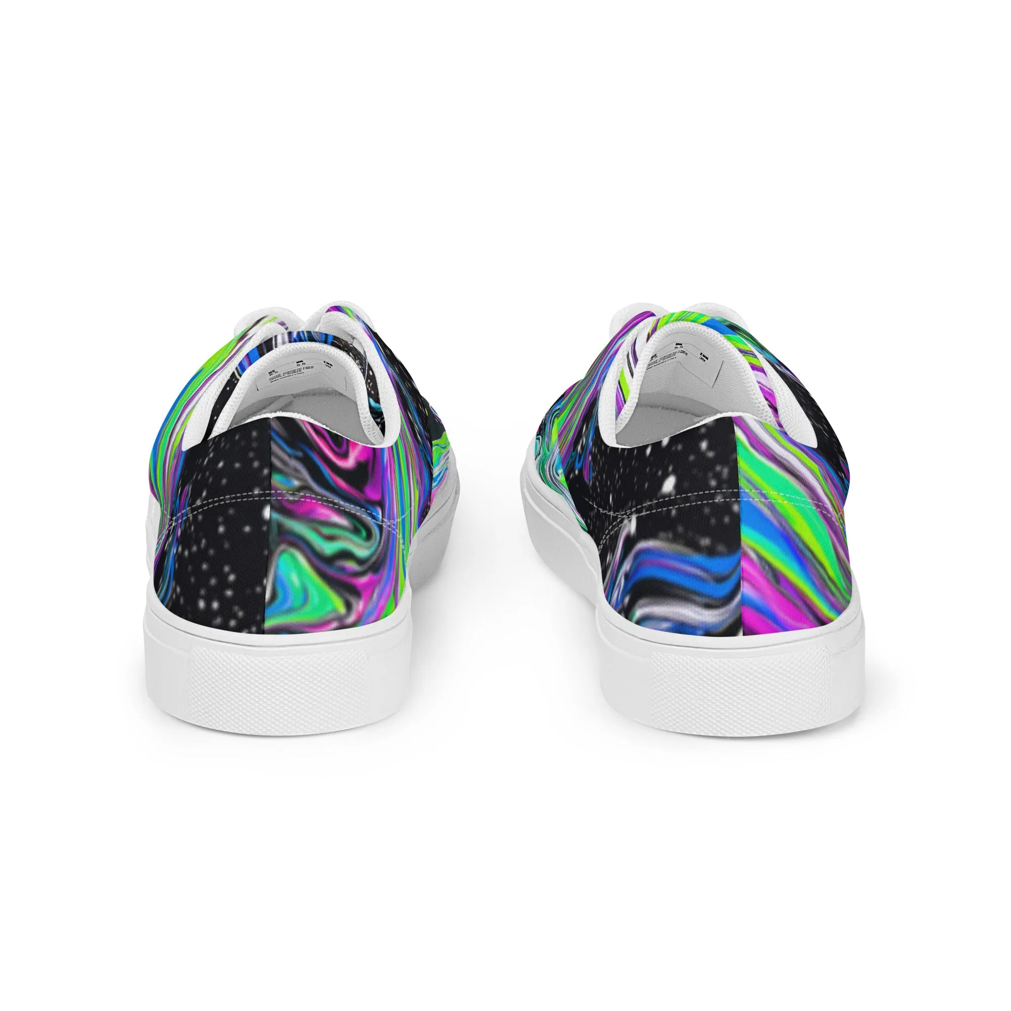 Trippy Color Swirls Women’s lace-up canvas shoes