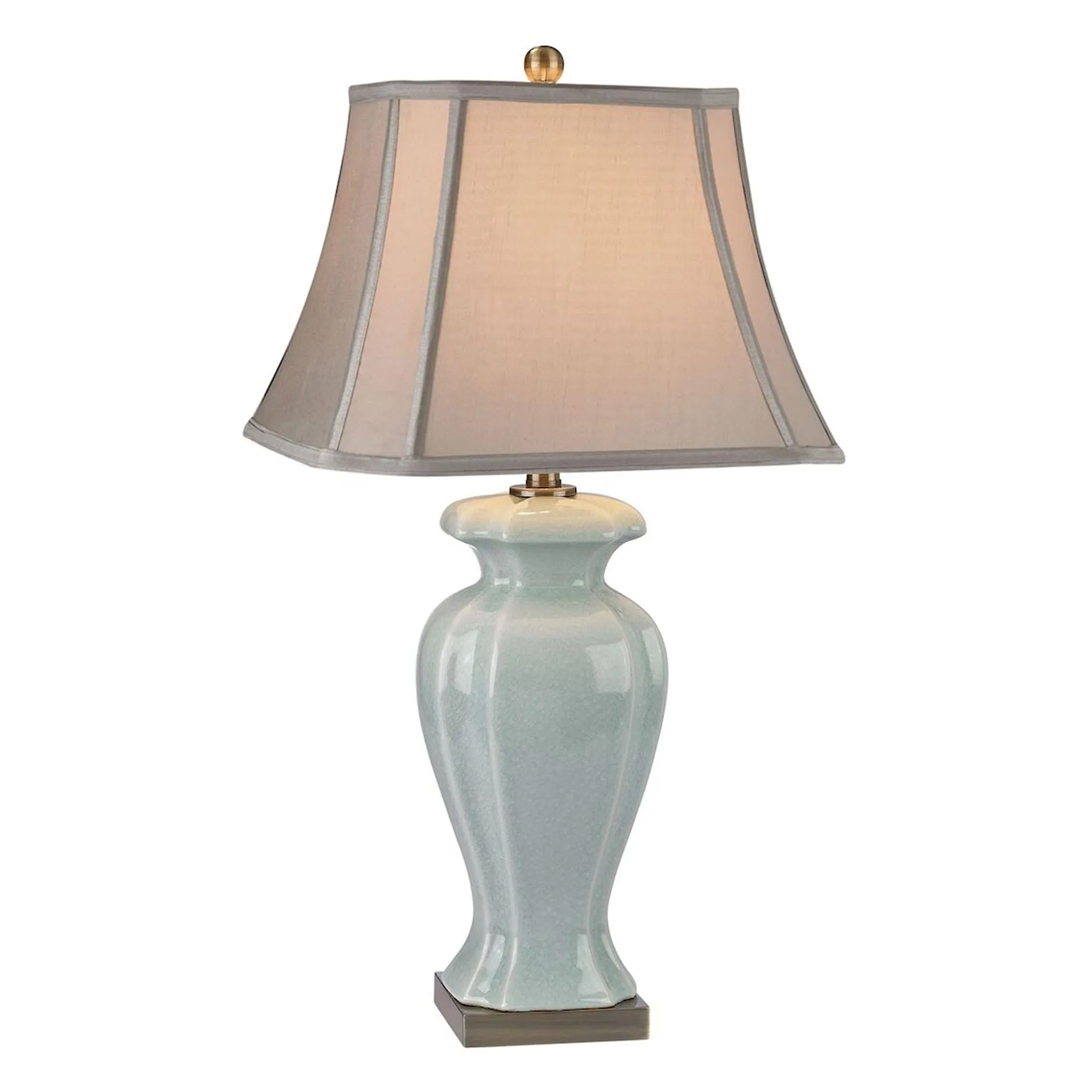 UEX7850 Traditional Table Lamp 15''W x 10''D x 29''H, Light Green Finish, Garrison Collection