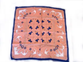 VINTAGE ADORABLE FISH & NAUTICAL ANCHOR & SAILORS' ROPE SCARF