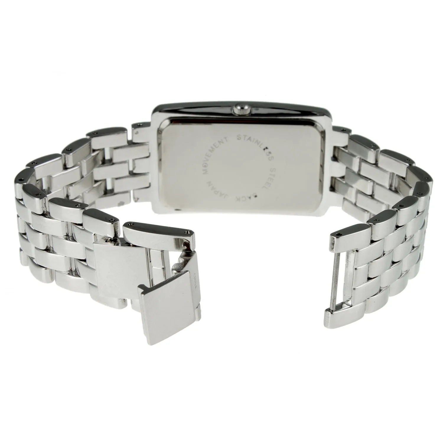 Women's  40x25mm Silver Bracelet Watch with Crystal Bezel