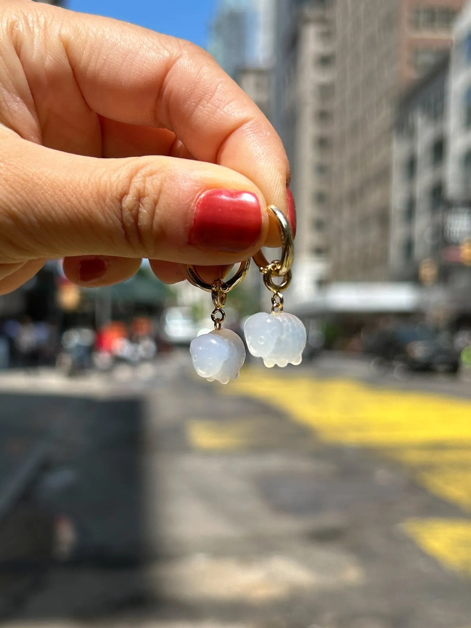 Zodiac collection | Aries — Jade stone charm earrings